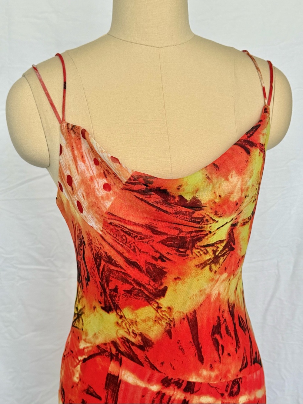 Y2K Cowl Neck Asymmetrical Hem Midi Dress - Picture 4 of 9